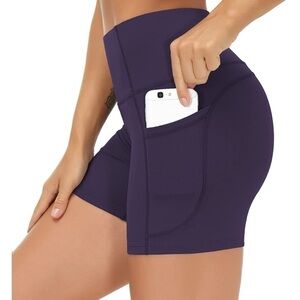 NWT The Gym People Purple Compression Shorts Sz. XL